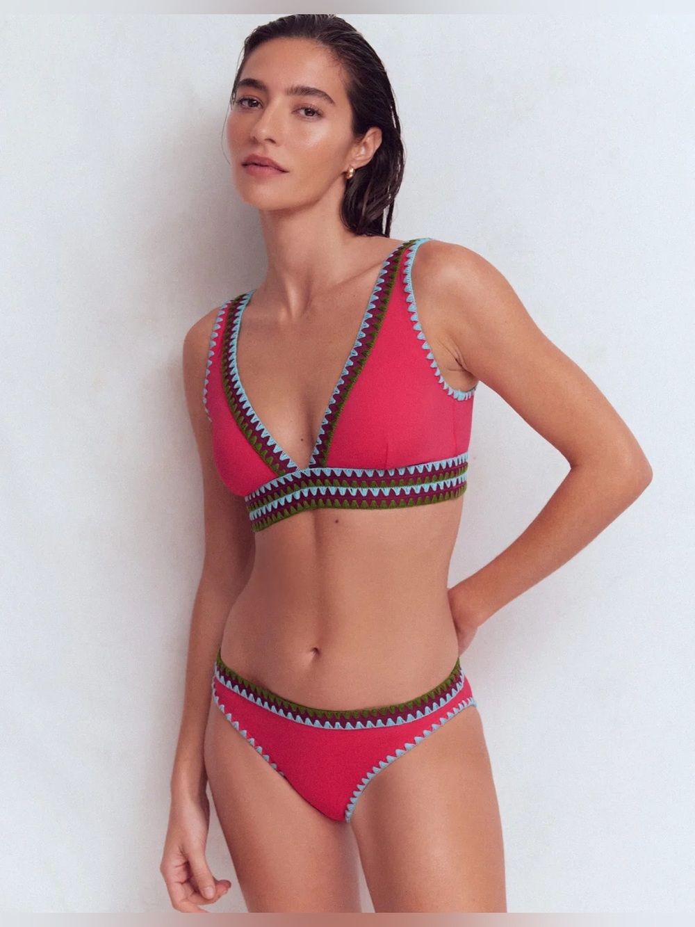 NWOT Boden Porto V Neck Bikini Set Sz T6/B8